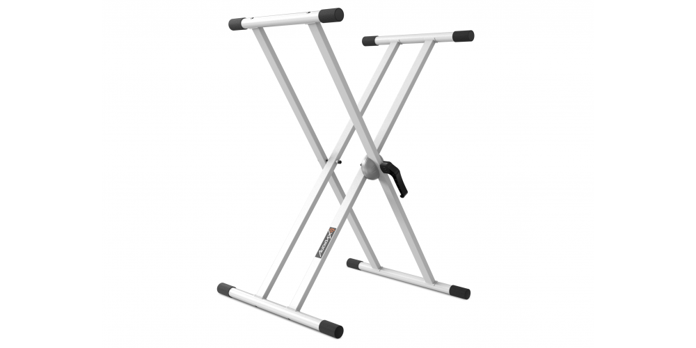 Audibax Onyx 130 White Soporte Premium Desmontable Tijera Doble para Teclado ( Yamaha, Casio, Roland, Korg )